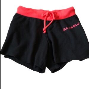 Black and coral knit shorts size youth large NWOT